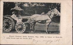 Flower Festival, Santa Barbara, May, 1908 in honor of Rear-Admiral Evans and the Pacific Fleet Great White Fleet Postcard Postca Postcard