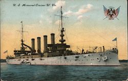 U.S. Armored Cruise West Virginia Postcard