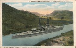 El Mississippi Pasando El Corte De Culebra, Canal De Panama Postcard