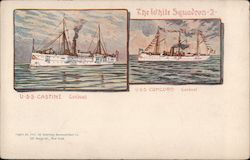 The White Squadron - U.S.S. Castine and U.S.S. Concord Postcard