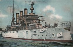 U.S Battleship "Rhode Island" Great White Fleet Postcard Postcard Postcard