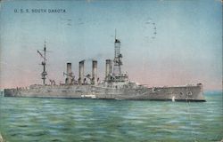 U.S.S. South Dakota Postcard