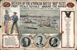 Return of the American Battle Ship Fleet Postcard