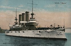 U.S.S. "Maine" Great White Fleet Postcard Postcard Postcard