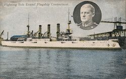 Fighting Bob Evans' Flagship Connecticut Great White Fleet Postcard Postcard Postcard