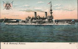 U.S.S. Battleship Indiana Postcard