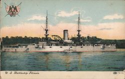 U. S. Battleship Illinois Great White Fleet Postcard Postcard Postcard