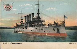 U.S.S. Pennsylvania Great White Fleet Postcard Postcard Postcard