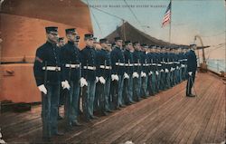 Marine Guard on Board United States Warship Postcard