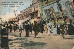 Street Scene Yokohama, Japan Great White Fleet Postcard Postcard Postcard