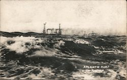 Atlantic Fleet in a Storm Great White Fleet Postcard Postcard Postcard