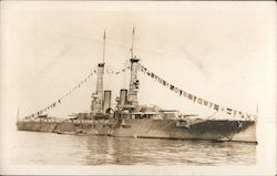 Battleship from Great White Fleet Postcard Postcard Postcard