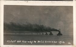 Fleet on the Way to Drill Grounds - 1912 Great White Fleet Postcard Postcard Postcard