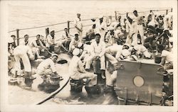 Sailors on the Deck of a Ship Great White Fleet Postcard Postcard Postcard