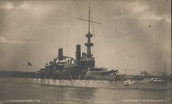 U.S.S. Massachusetts Great White Fleet Postcard Postcard Postcard