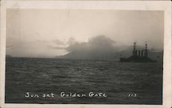 Sunset at Golden Gate Great White Fleet Postcard Postcard Postcard