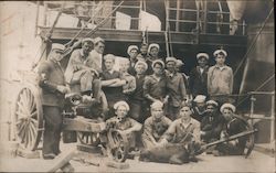 A group of sailors and a goat USS California Great White Fleet Postcard Postcard Postcard