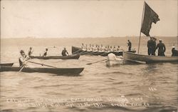 Crew of U.S. Cruiser California winning race, San Diego, CA. Postcard