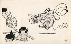 Comic: Sailor Chasing Hula Girls Postcard