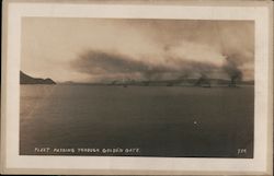 Fleet Passing Through Golden Gate Great White Fleet Postcard Postcard Postcard