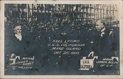 Keel Laying U.S.S. California Mare Island Oct. 25 1916 Postcard