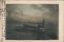 Soldiers in a Small Boat Postcard