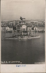 U.S.S. Olympia WWI Adriatic Sea Great White Fleet Postcard Postcard Postcard