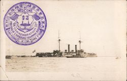 In Commemoration of Visiting of Emperial Training Squadron Great White Fleet Postcard Postcard Postcard