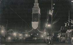 Great White Fleet Ferry Building at Night San Francisco, CA Postcard Postcard Postcard