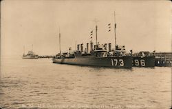 U.S. Destroyer at Dock - Pacific Fleet Great White Fleet Postcard Postcard Postcard