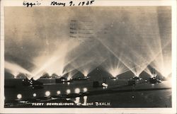 Fleet Searchlighted at Long Beach Great White Fleet Postcard Postcard Postcard