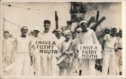 Sailors on the U.S.S. Idaho "I have a filthy mouth" Great White Fleet Postcard Postcard Postcard