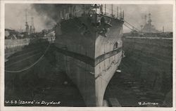 U. S. S. Idaho in Drydock Great White Fleet Postcard Postcard Postcard