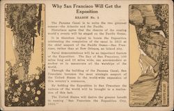 Why San Francisco Will Get the Exposition-Reason No. 2 1915 Panama-Pacific Exposition Postcard Postcard Postcard