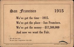 San Francisco 1915 1915 Panama-Pacific Exposition Postcard Postcard Postcard