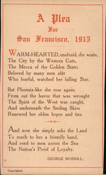 A plea for San Francisco, 1915 Postcard