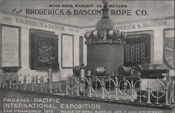 Wire Rope Exhibit in Motion of the Broderick & Bascom Rope Co. Postcard