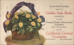 Souvenir Roses made of Golden State Butter by the California Central Creameries Postcard