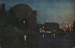 The Fine Arts Palace and Lagoon at Night. 1915 Panama-Pacific Exposition Postcard Postcard Postcard