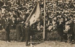 Pres. Taft raising PPIE Flag 1915 Panama-Pacific Exposition Postcard Postcard Postcard