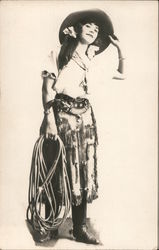 Picture of a Cowgirl 1915 Panama-Pacific Exposition Postcard Postcard Postcard