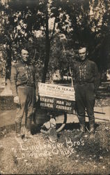 Walkers Lineberger Bros. 3000 mile hike. Postcard