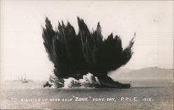 Blowing up the good ship "zone" on Zone Day Postcard