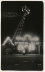 Night view of Aeroscope 1915 Panama-Pacific Exposition Postcard Postcard Postcard