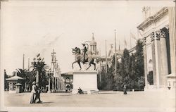 Statue of Juan Pissarro on Palm Avenue Postcard