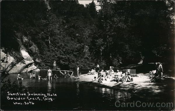 Junction Swimming Hole Boulder Creek, CA Postcard