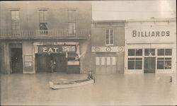 1911, Shops After Flooding Billards Hall Watsonville, CA Postcard Postcard Postcard