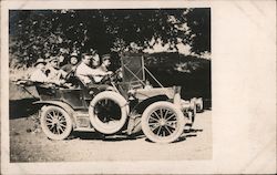 Men with Guns in Early Touring Car Postcard