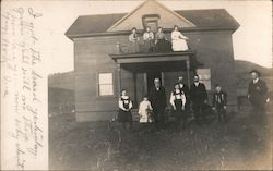 Several People Posing in Front of a House and On a Balcony of the House Watsonville, CA Postcard Postcard Postcard