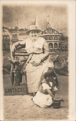 Woman and child posing Santa Cruz, CA Postcard Postcard Postcard